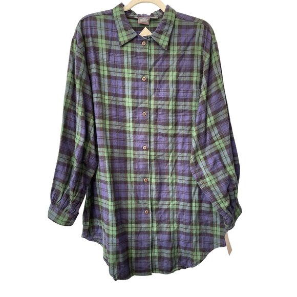 Woolrich Flannel Plaid Shirt Size Large Button Front Cotton Western Ranch NEW - Picture 1 of 6